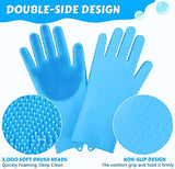 *Versatile Pet Grooming Bathing Gloves – 2-in-1 Silicone Scrubber and Massager