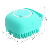 *2-in-1 Dog Bathing Brush & Shampoo Dispenser – Gentle Silicone Pet Grooming Tool