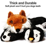 *No Stuffing Dog Toy with Squeakers - Plush Dog Toy, Durable Chew Toy, Interactive Pet Toy