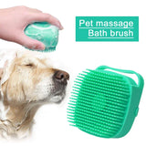 *2-in-1 Dog Bathing Brush & Shampoo Dispenser – Gentle Silicone Pet Grooming Tool