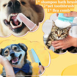 *7-Piece Cat and Dog Brush Beauty Set – Self-Cleaning Brush, Nail Clippers, Flea Comb, Pet Shower Brush