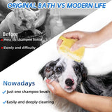 *2-in-1 Dog Bathing Brush & Shampoo Dispenser – Gentle Silicone Pet Grooming Tool